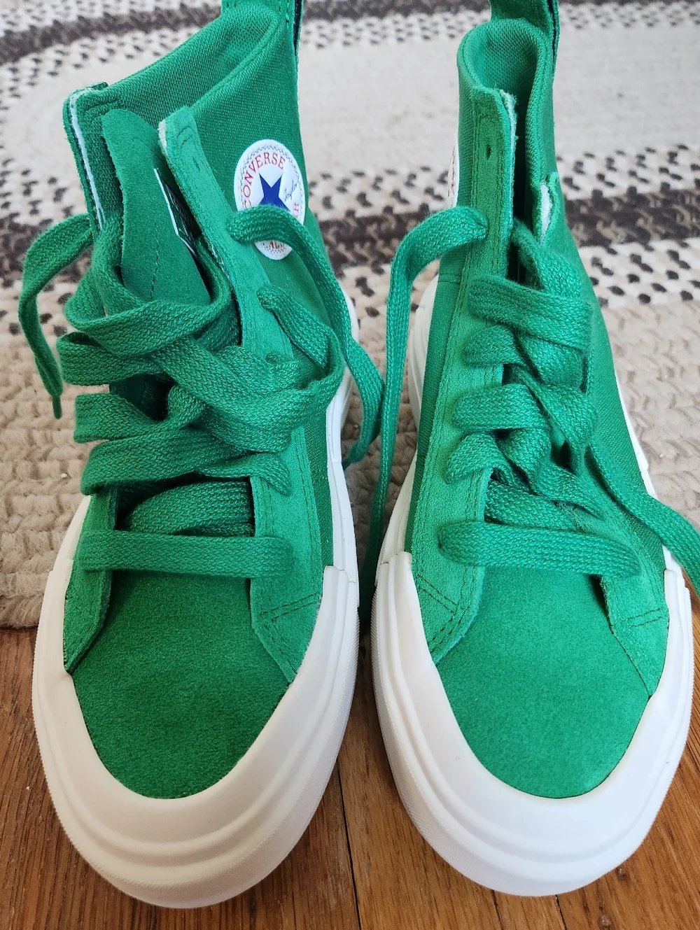 Converse Green High-Top Platform Sneakers